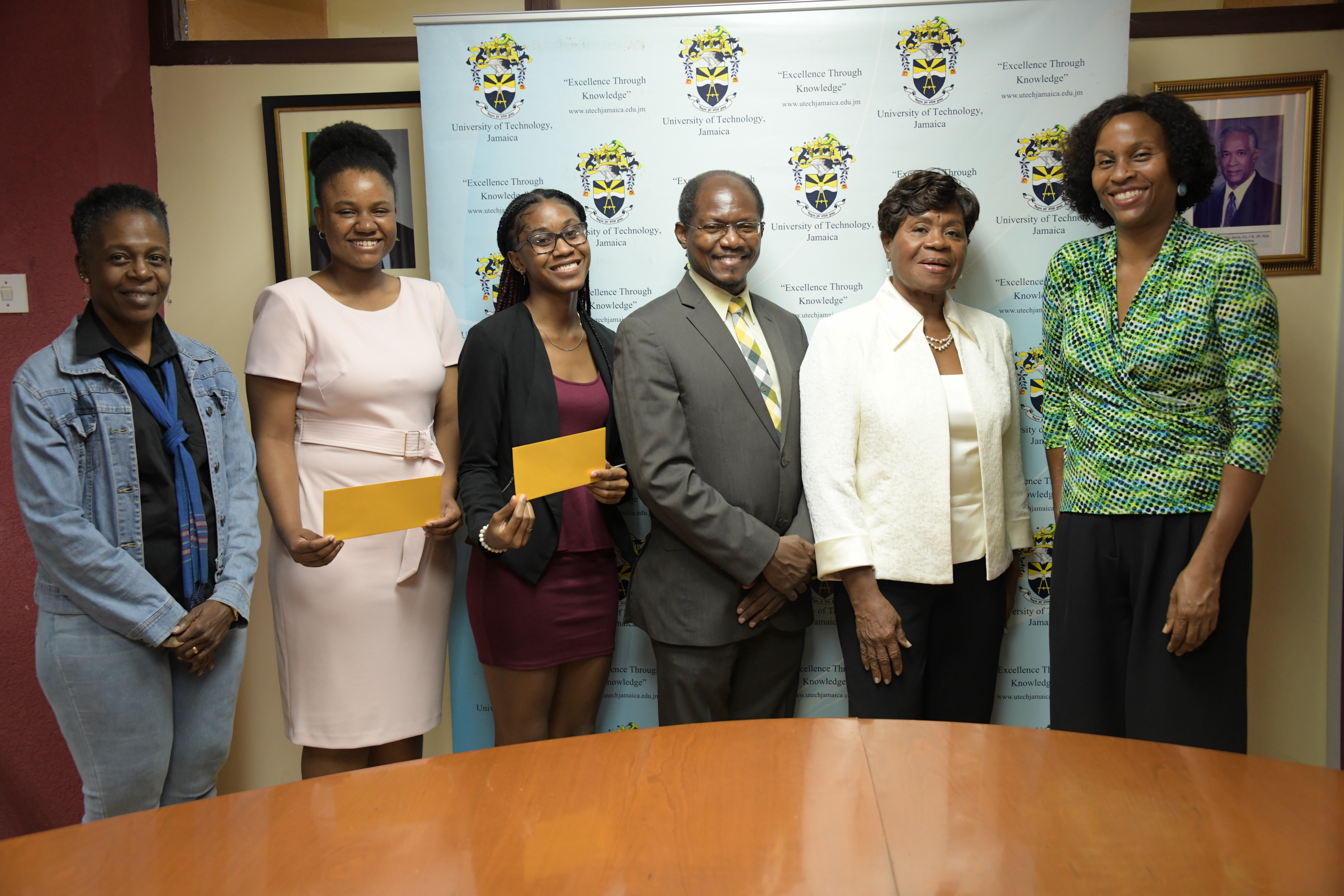 Dr. The Honourable Rae Davis, OJ Memorial Scholarship and Bursary Presented to  School of Engineering Students Kaalah Cespedes and Shenelle Tyrell 