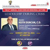 UTech, Ja/JMMB Joan Duncan Memorial Lecture to Offer Lessons on Leadership During Crisis